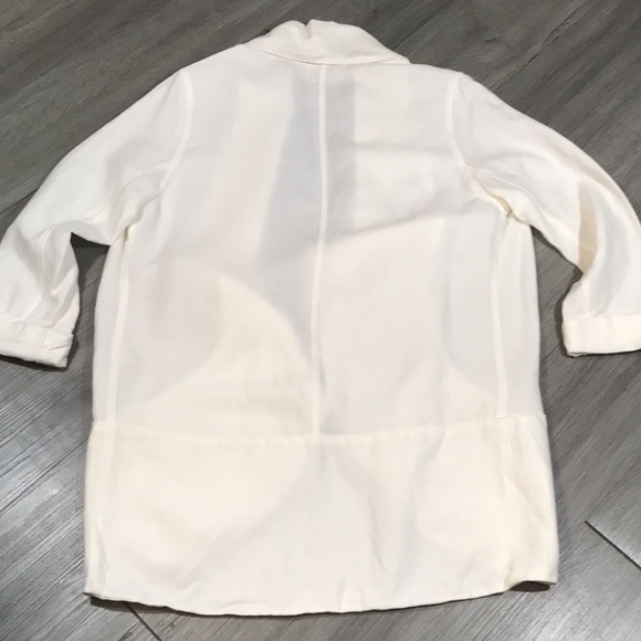 Aritzia Wilfred Cream Open Front Linen Blend Loose Fit Blazer size M - Picture 9 of 9